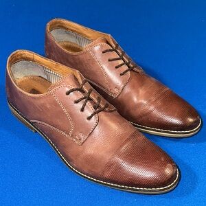 Alfani Tan and Brown Leather Oxfords